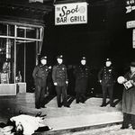 Someone shot in front a bar in 1943.